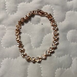 Rose Gold Crystal Tennis Bracelet - Women Jewelry